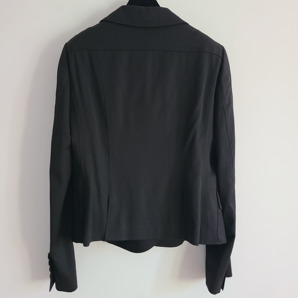 Burberry London Black Double-Breasted Wool Women's Blaser Jacket Size 12 - Picture 11 of 15